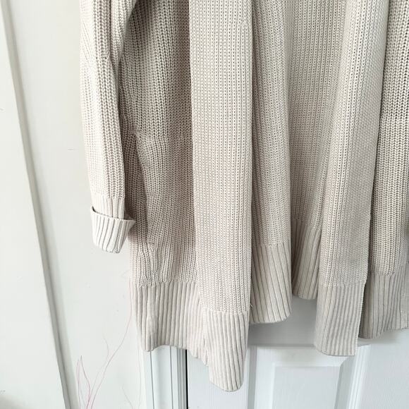 Lululemon Beige White Opal Cashlu Cashmere Blend Open Sweater Wrap Cardigan L/XL - Picture 4 of 12